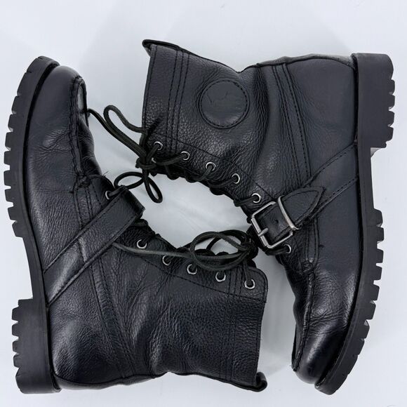 Polo Ralph Lauren Ranger Leather Buckle Boots Black Size 8 main image 10